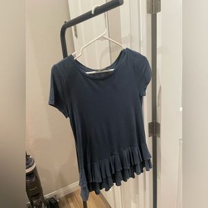 Size XS navy blue short sleeved top from LOFT